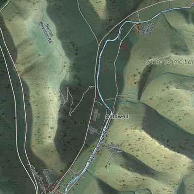 Second close-up of the map of Lewis, Lycoming County, Pennsylvania print showing more streets and buildings