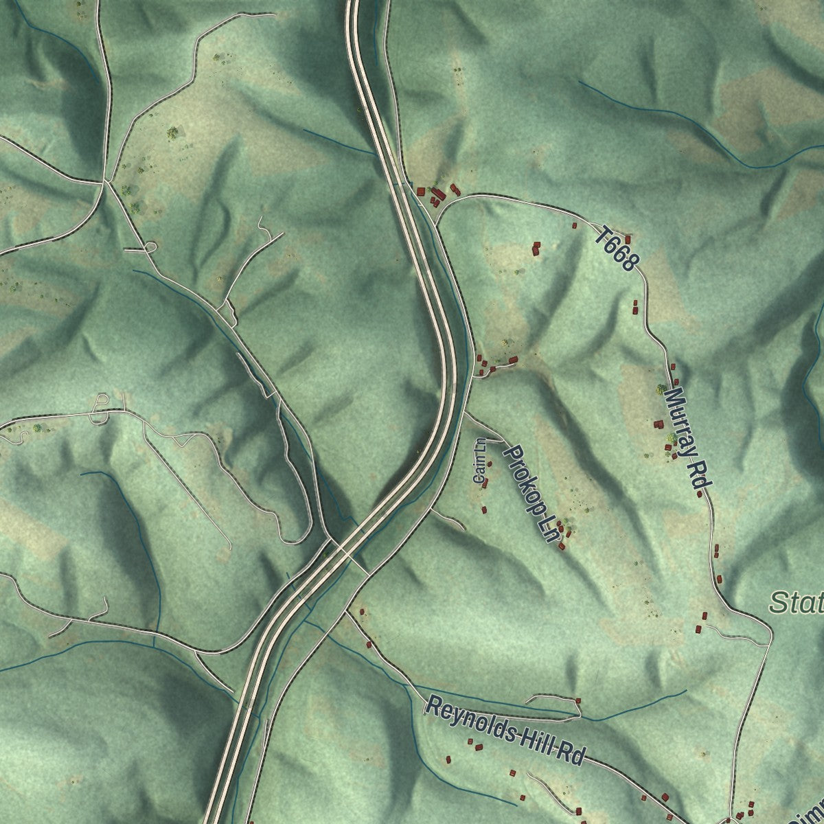 Close-up of the map of Lewis, Northumberland County, Pennsylvania print showing street and building detail