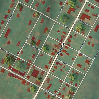 Close-up of the map of Lewisberry, Pennsylvania print showing street and building detail
