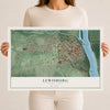 Map of Lewisburg, Pennsylvania, 12 x 18 inch unframed archival matte print