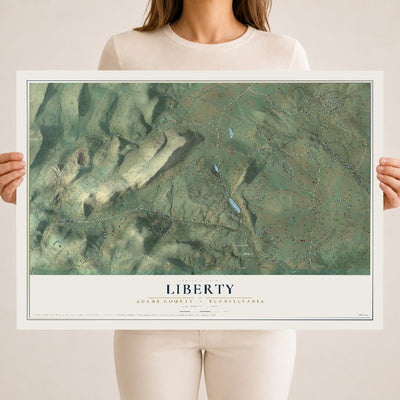 Map of Liberty, Adams County, Pennsylvania, 18 x 24 inch unframed archival matte print