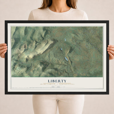 Map of Liberty, Adams County, Pennsylvania, 18 x 24 inch print in a black wood frame
