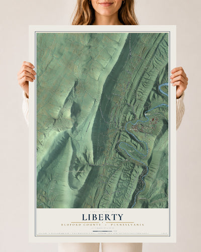 Map of Liberty, Bedford County, Pennsylvania, 24 x 36 inch unframed archival matte print