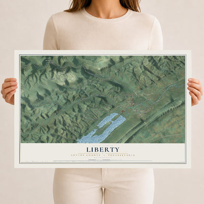 Map of Liberty, Centre County, Pennsylvania, 12 x 18 inch unframed archival matte print