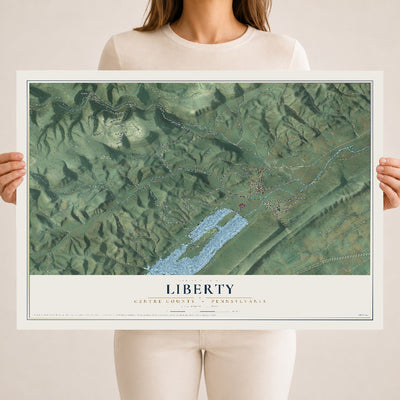 Map of Liberty, Centre County, Pennsylvania, 18 x 24 inch unframed archival matte print