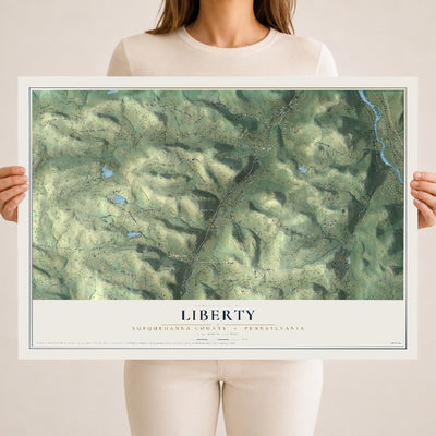 Map of Liberty, Susquehanna County, Pennsylvania, 18 x 24 inch unframed archival matte print