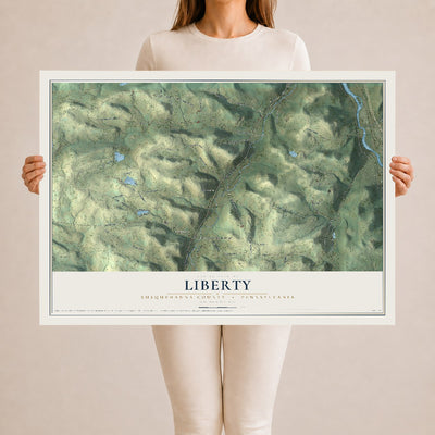 Map of Liberty, Susquehanna County, Pennsylvania, 24 x 36 inch unframed archival matte print
