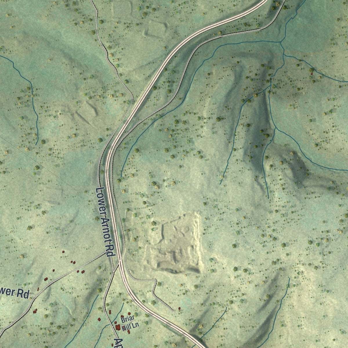 Close-up of the map of Liberty, Tioga County, Pennsylvania print showing street and building detail