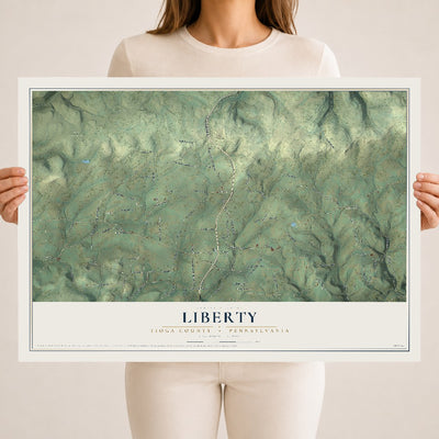 Map of Liberty, Tioga County, Pennsylvania, 18 x 24 inch unframed archival matte print