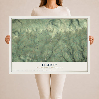 Map of Liberty, Tioga County, Pennsylvania, 24 x 36 inch unframed archival matte print