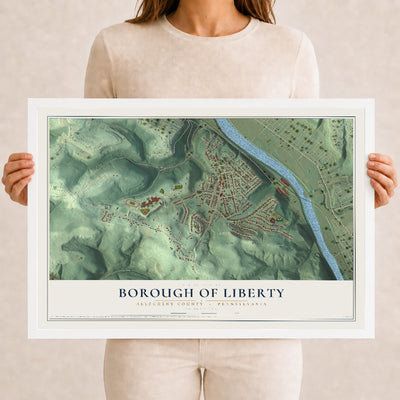 Map of the Borough of Liberty, Allegheny County, Pennsylvania, 12 x 18 inch print in a white wood frame