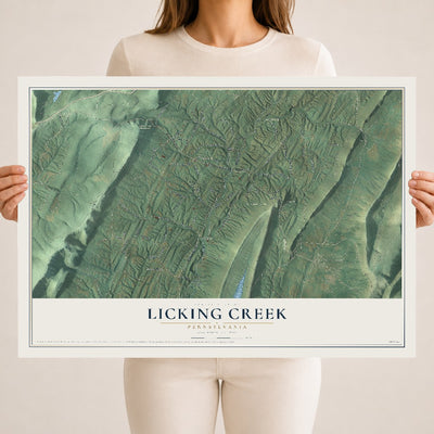 Map of Licking Creek, Pennsylvania, 18 x 24 inch unframed archival matte print