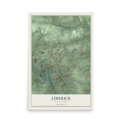 Map of Limerick, Pennsylvania, 12 x 18 inch unframed archival matte print