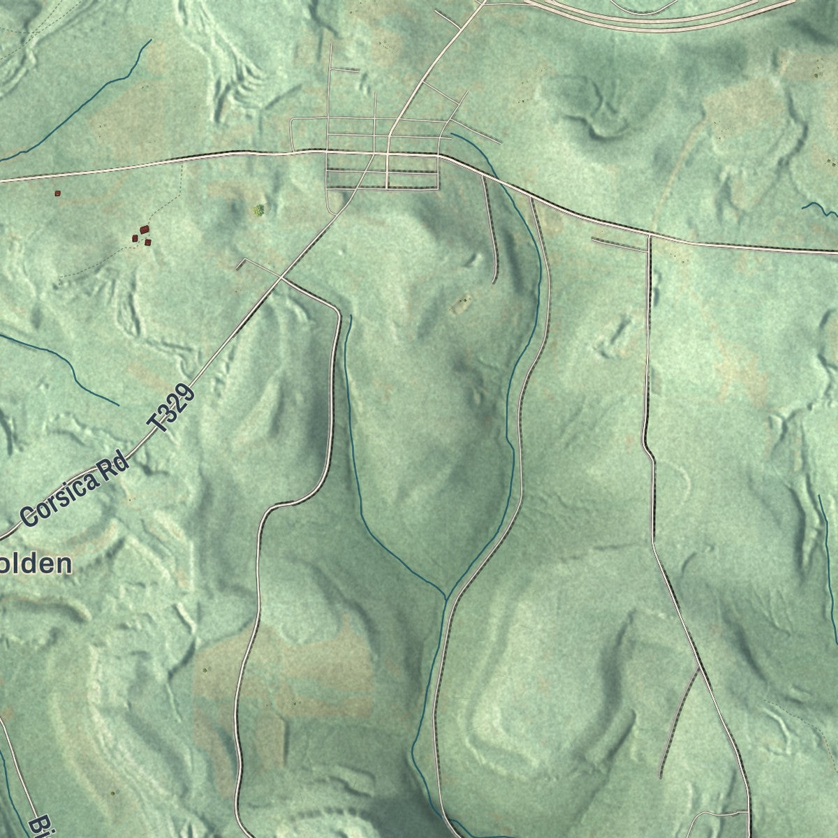 Second close-up of the map of Limestone, Clarion County, Pennsylvania print showing more streets and buildings