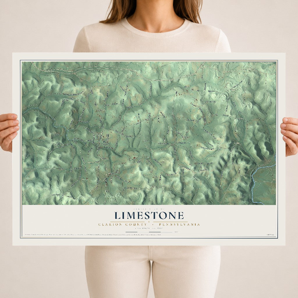 Map of Limestone, Clarion County, Pennsylvania, 18 x 24 inch unframed archival matte print