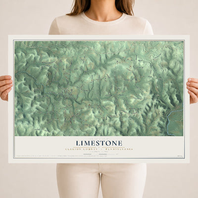 Map of Limestone, Clarion County, Pennsylvania, 18 x 24 inch unframed archival matte print
