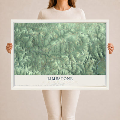 Map of Limestone, Clarion County, Pennsylvania, 24 x 36 inch unframed archival matte print
