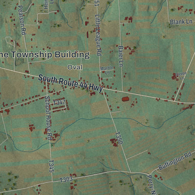 Second close-up of the map of Limestone, Lycoming County, Pennsylvania print showing more streets and buildings