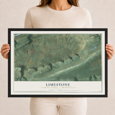 Map of Limestone, Lycoming County, Pennsylvania, 12 x 18 inch print in a black wood frame