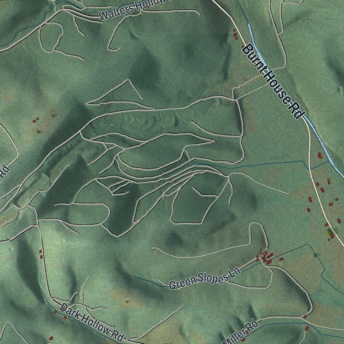 Close-up of the map of Lincoln, Bedford County, Pennsylvania print showing street and building detail