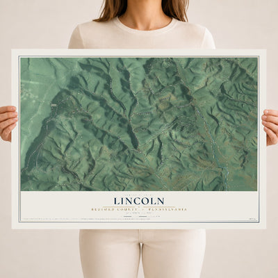 Map of Lincoln, Bedford County, Pennsylvania, 18 x 24 inch unframed archival matte print