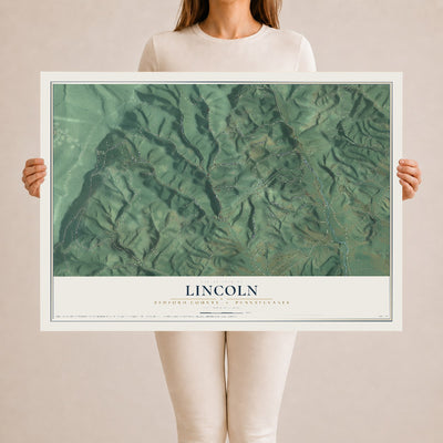 Map of Lincoln, Bedford County, Pennsylvania, 24 x 36 inch unframed archival matte print