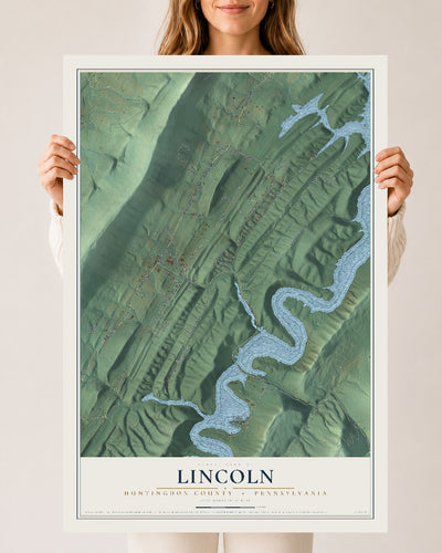 Map of Lincoln, Huntingdon County, Pennsylvania, 24 x 36 inch unframed archival matte print