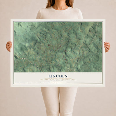 Map of Lincoln, Somerset County, Pennsylvania, 24 x 36 inch unframed archival matte print