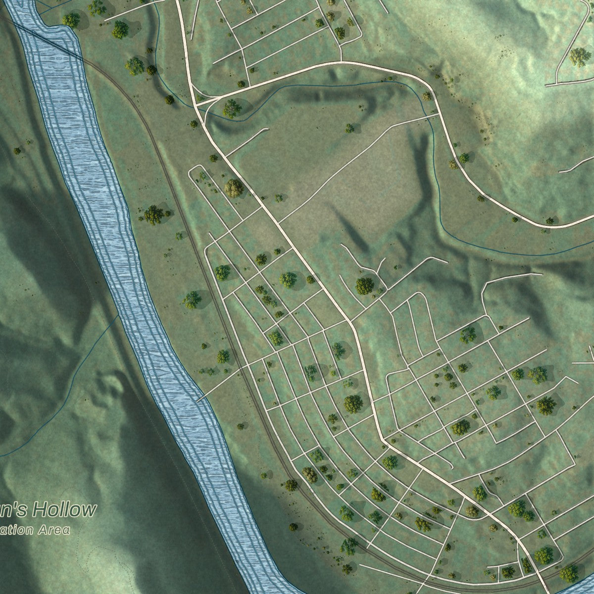 Second close-up of the map of Lincoln, Allegheny County, Pennsylvania print showing more streets and buildings