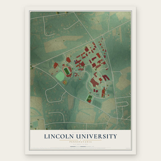 Lincoln University, Pennsylvania map print, the full design