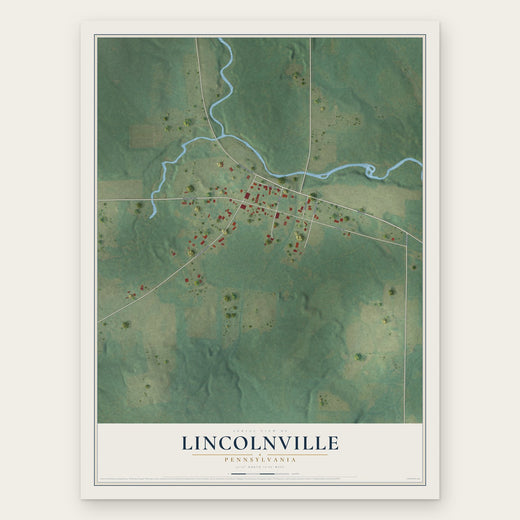 Lincolnville, Pennsylvania map print, the full design