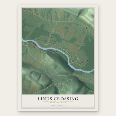 Linds Crossing, Pennsylvania map print, the full design