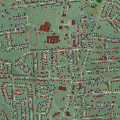 Close-up of the map of Linglestown, Pennsylvania print showing street and building detail
