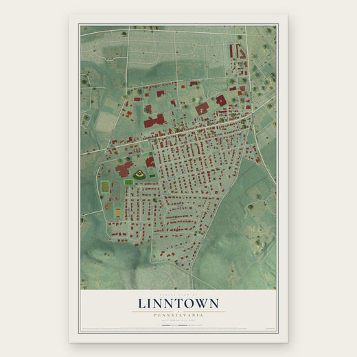 Linntown, Pennsylvania map print, the full design