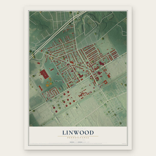 Linwood, Pennsylvania map print, the full design