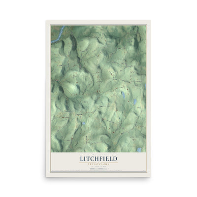 Map of Litchfield, Pennsylvania, 12 x 18 inch unframed archival matte print