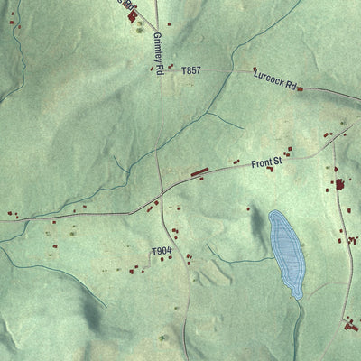 Close-up of the map of Litchfield, Pennsylvania print showing street and building detail