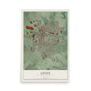 Map of Lititz, Pennsylvania, 12 x 18 inch unframed archival matte print