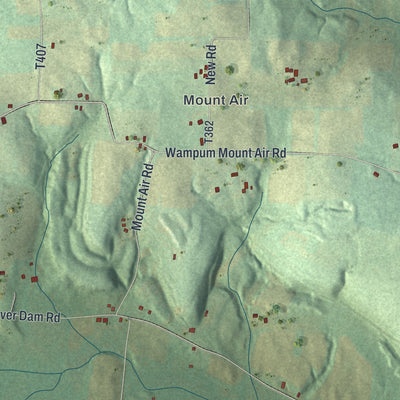 Close-up of the map of Little Beaver, Pennsylvania print showing street and building detail