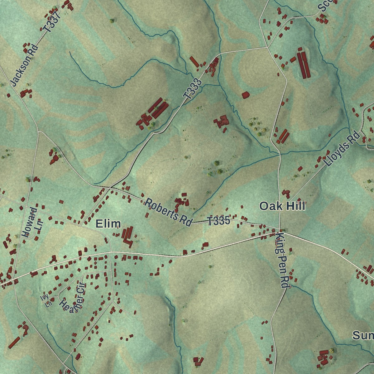 Close-up of the map of Little Britain, Pennsylvania print showing street and building detail