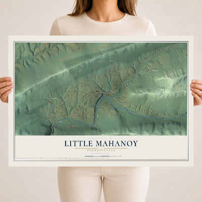 Map of Little Mahanoy, Pennsylvania, 18 x 24 inch unframed archival matte print
