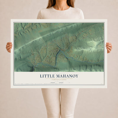 Map of Little Mahanoy, Pennsylvania, 24 x 36 inch unframed archival matte print
