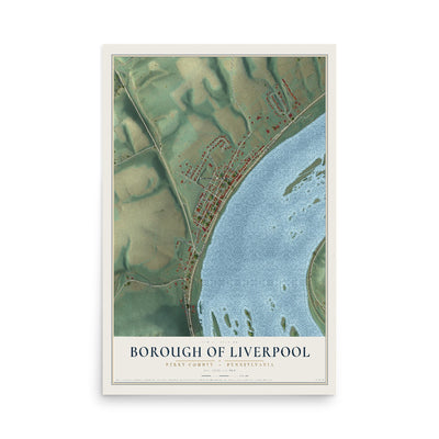Map of the Borough of Liverpool, Perry County, Pennsylvania, 12 x 18 inch unframed archival matte print
