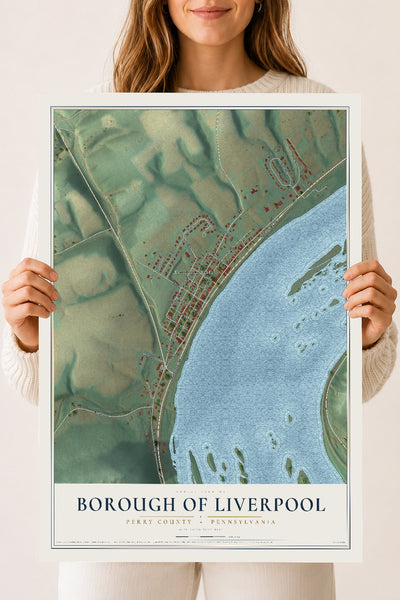 Map of the Borough of Liverpool, Perry County, Pennsylvania, 18 x 24 inch unframed archival matte print