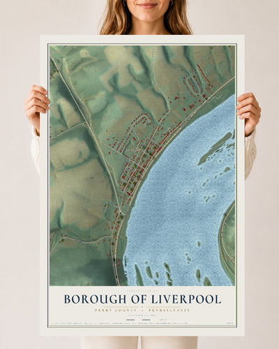 Map of the Borough of Liverpool, Perry County, Pennsylvania, 24 x 36 inch unframed archival matte print