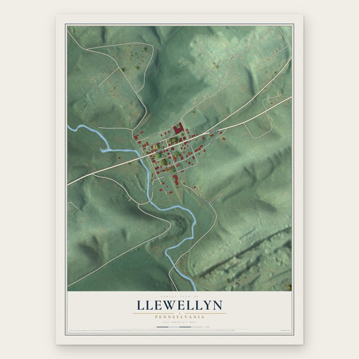 Llewellyn, Pennsylvania map print, the full design