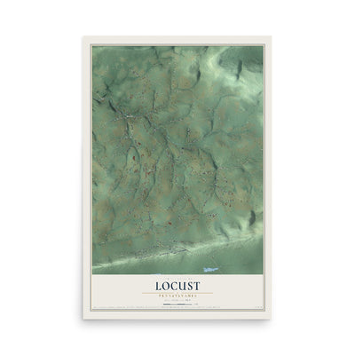 Map of Locust, Pennsylvania, 12 x 18 inch unframed archival matte print