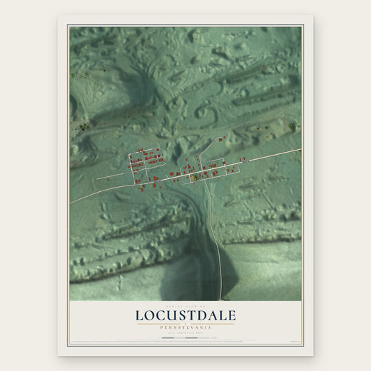 Locustdale, Pennsylvania map print, the full design