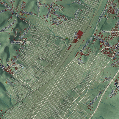 Close-up of the map of Logan, Blair County, Pennsylvania print showing street and building detail