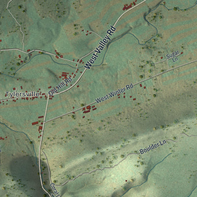 Close-up of the map of Logan, Clinton County, Pennsylvania print showing street and building detail